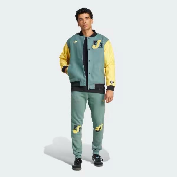 Adidas Jamaica Wool Leather Soccer Football Varsity Bomber Jacket Coat